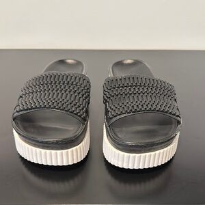 Kendall & Kylie Black and White Platform Sandals